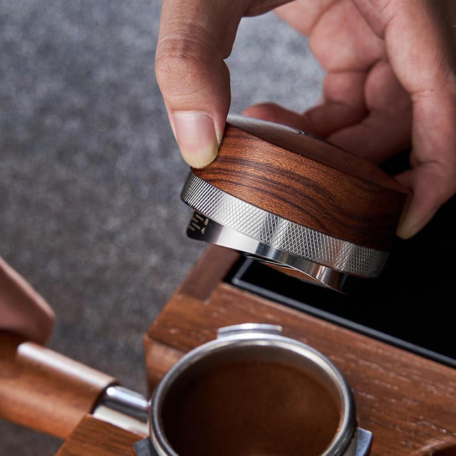 KNODOS 54mm Espresso Distribution Tool Stainless Steel Adjustable Wooden Coffee Distributor Compatible with Breville Espresso Machine Accessories