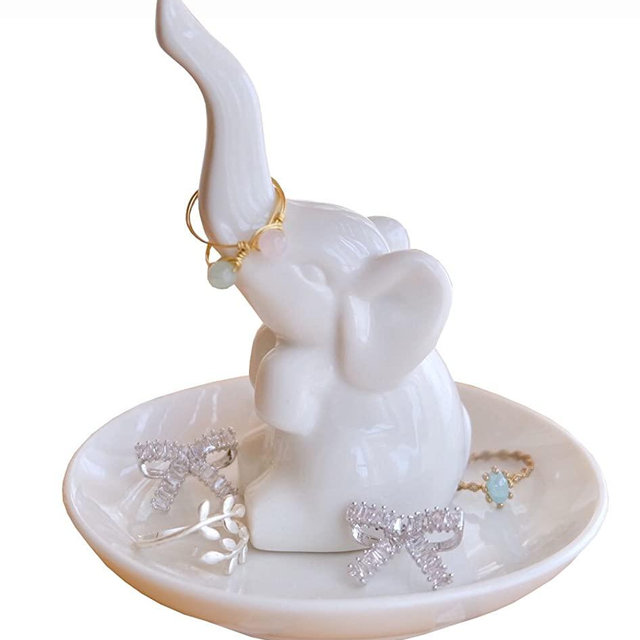 PUDDING CABIN Elephant Gift for Women Wedding Ring Holder Ring Dish for Women Engagement Birthday Christmas Bridal Shower Gifts