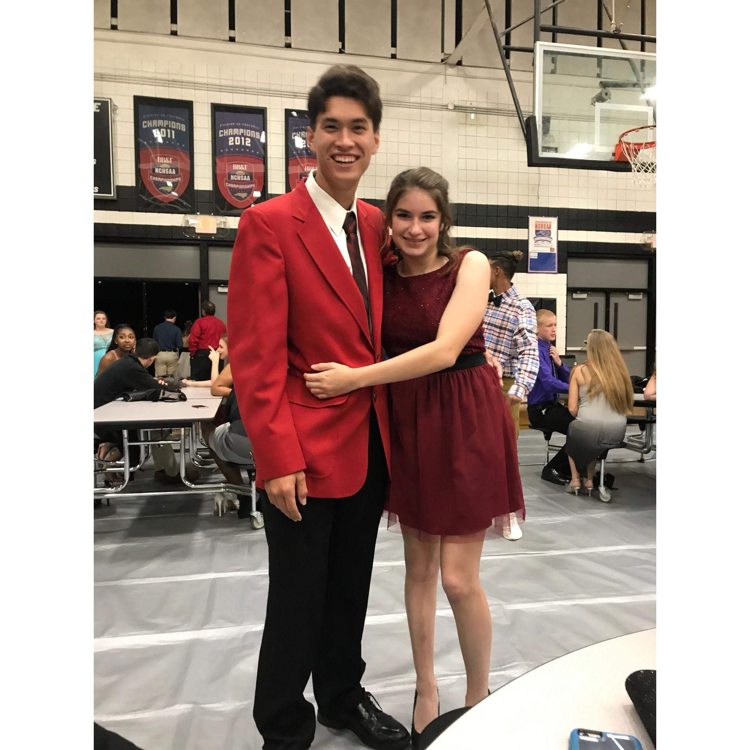 Senior year high school homecoming dance.