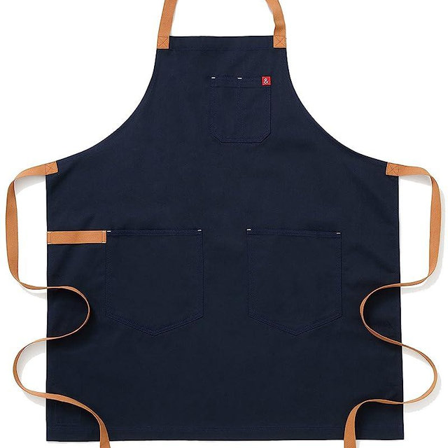 Hedley & Bennett Midnight Blue Essential Apron - Professional Chef Apron with Pockets and Adjustable Bib Strap for Cooking & Grilling - Kitchen Aprons for Men & Women - 8oz 100% Cotton Twill Fabric