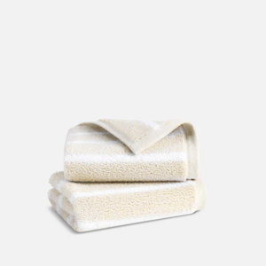 Super-Plush Turkish Cotton Washcloths Striped Stone, Set of 2