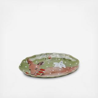 Deer Friends Holiday Small Oval Platter