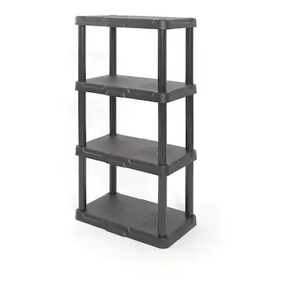 Blue Hawk 14.25-in D x 22-in W x 48-in H 4-Tier Plastic Utility Shelving Unit