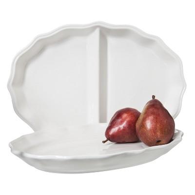 Wellsbridge Oval Serving Platter Set of 2 White - Threshold™