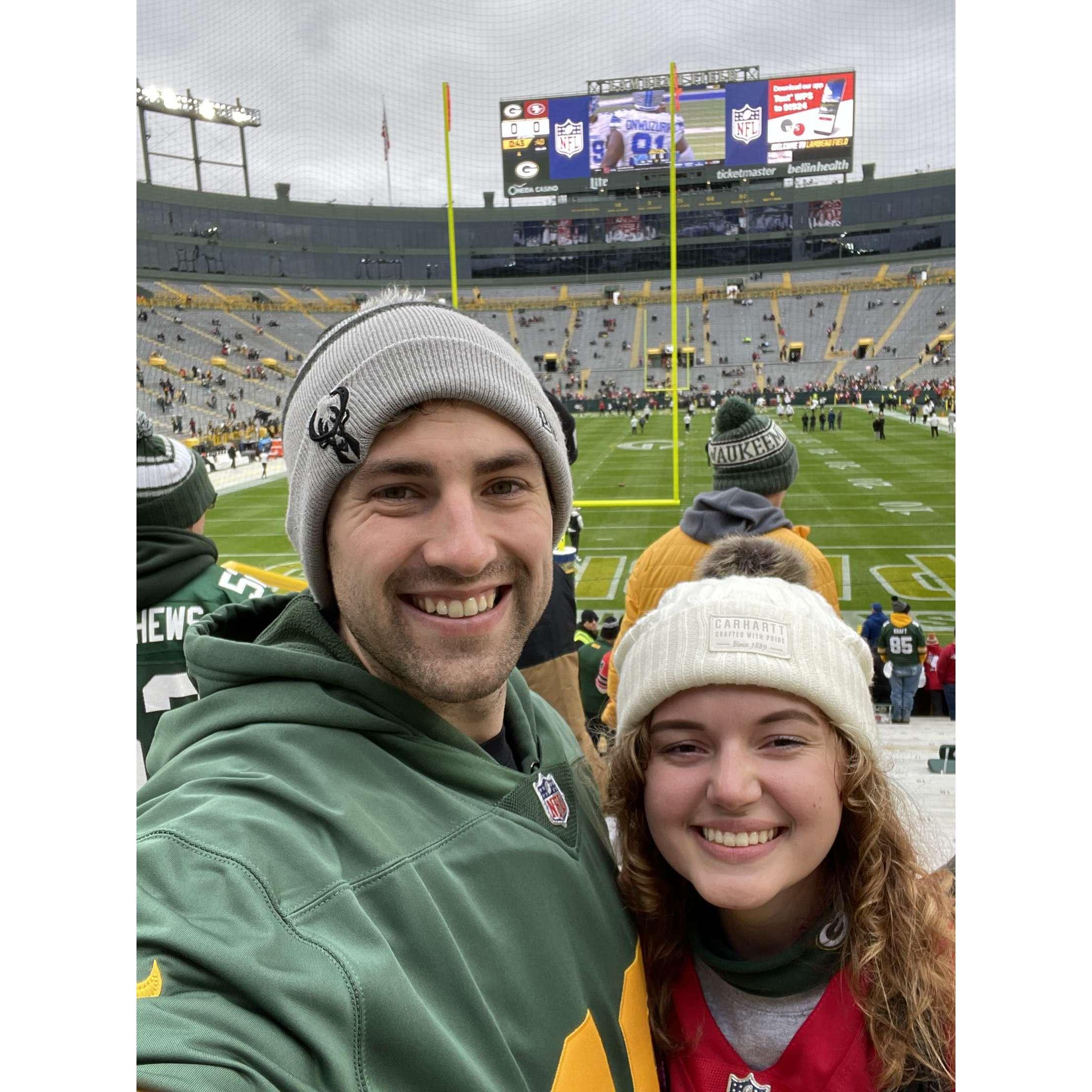First Packer game against the San Fran 49ners!