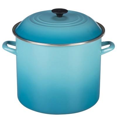 Le Creuset Enameled-Steel Stock Pot, 16-Qt., Caribbean