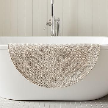 Organic Space Dyed Round Bathmat, White, 36" Round