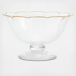 Martha Stewart Collection Footed Serve Bowl with Gold Edge