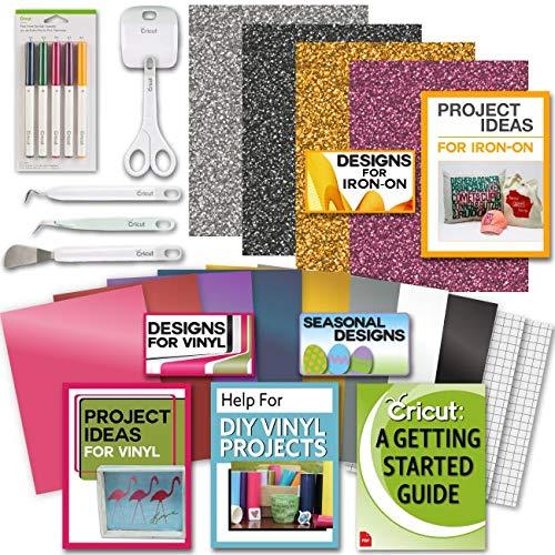 Cricut Tools Bundle Beginner Cricut Guide, Vinyl Pack, Basic Tools and Cricut Explore Fine Point Pens