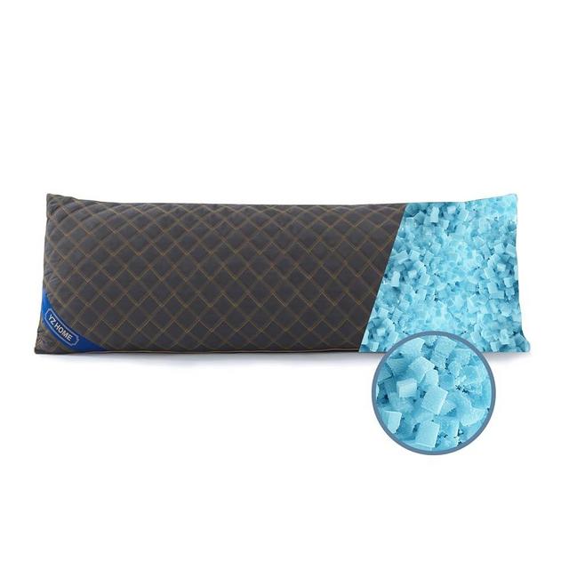 YZ HOME Long Body Pillow for Adults - Firm Body Pillow Insert with Shredded Blue Memory Foam, Adjustable Height, Soft Support for Side Sleeping, Pregnant Women, Washable (20x54 Inch, Grey)