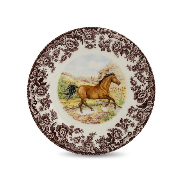 Spode Woodland Salad Plate, Horse | 8 Inch | Hunting Cabin, Lodge, and Cottage Décor | Made in England from Fine Earthenware | Microwave and Dishwasher Safe (American Quarter Horse)