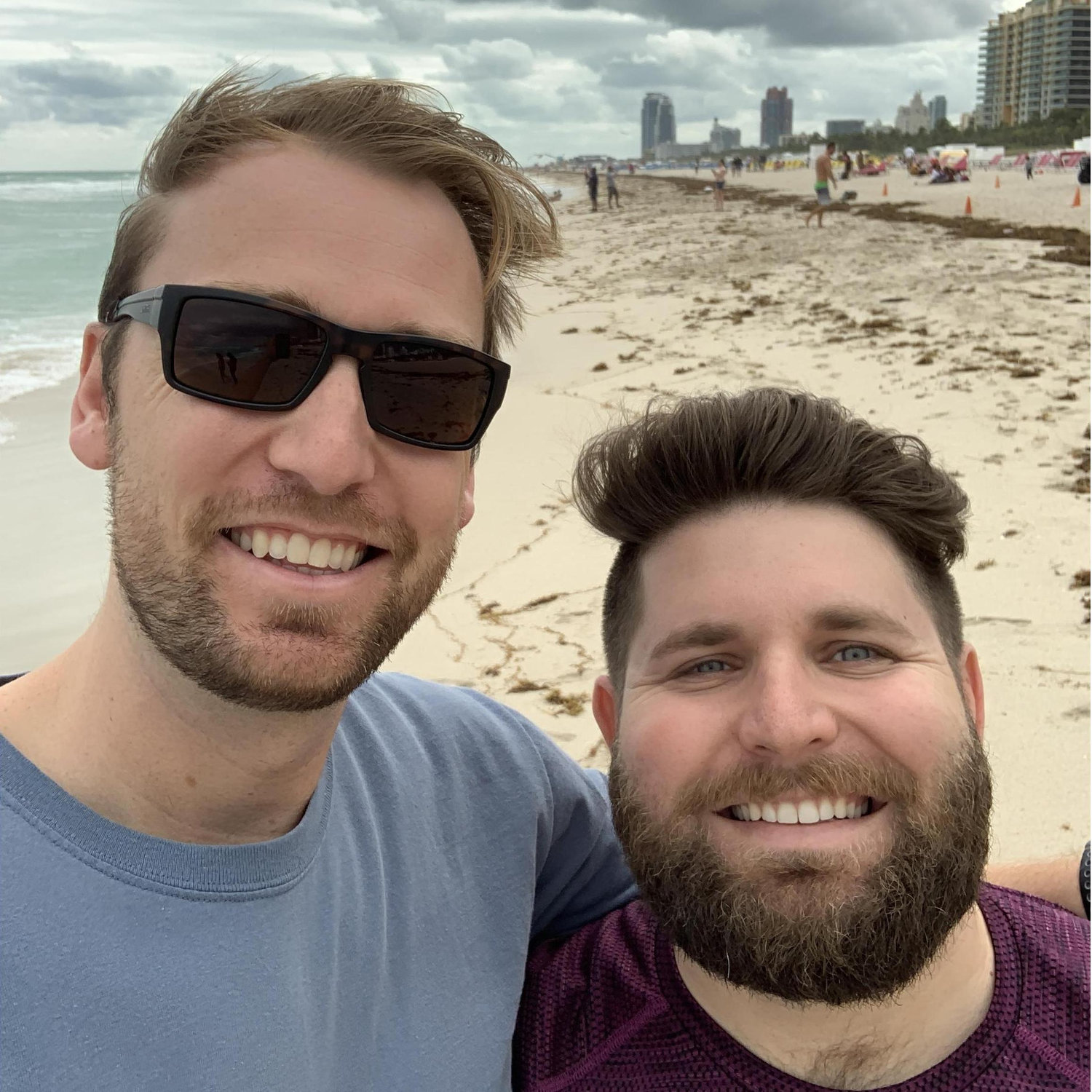 2019 Miami trip to the beach. Brice has yet to have a sunny beach experience in Miami!