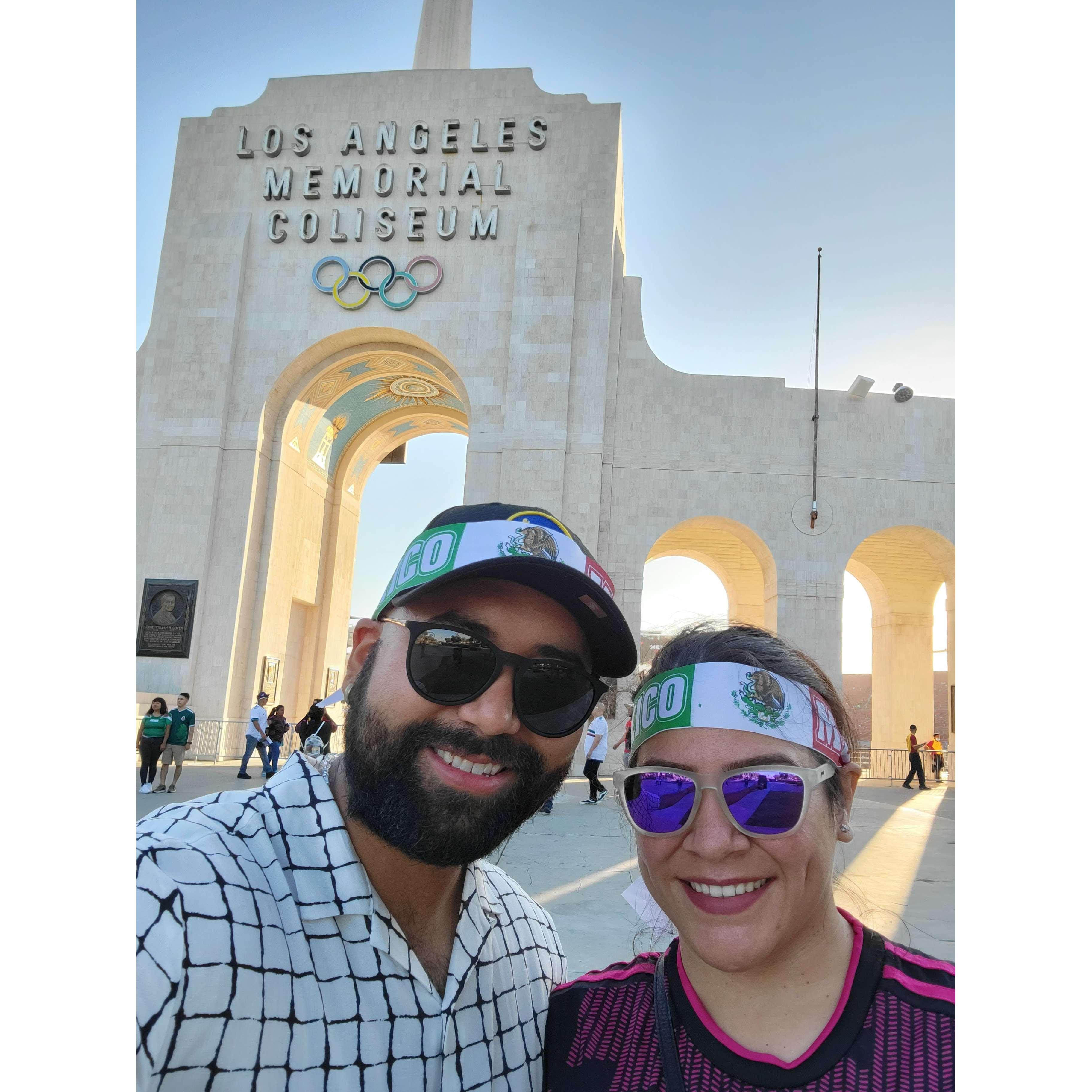 Mexico soccer game at the Los Angeles Coliseum. Viva Mexico! 
- July 2021
