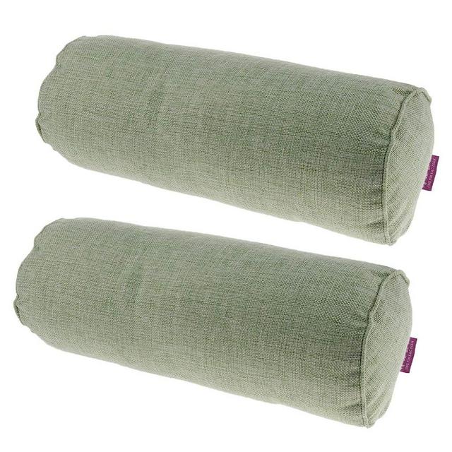 Prettyia Pack of 2pcs, Comfort Green Back Neck Roll Pillow, Orthopedic Sleeping Pillow, Lightweight Round Cervical Support Pillow for Spine, Neck Foot Support