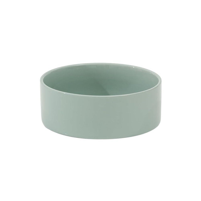 Havniva Ceramic 8.2inch Dog Bowl for Large-Breed Dogs, Anti-Slip and Weighted Pet Food and Water Bowl (Single Bowl - Light Green)