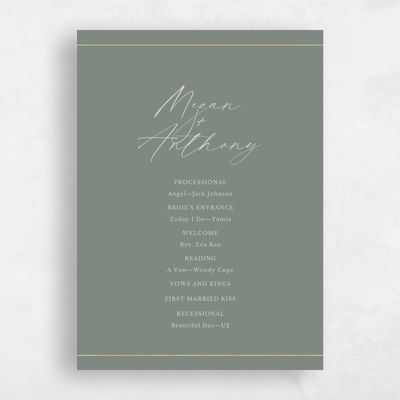 Multi-Colored Wedding Program - Sheffield