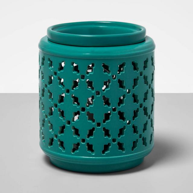 6.5" x 4.5" Ikat Lantern Scent Warmer Turquoise - Opalhouse™