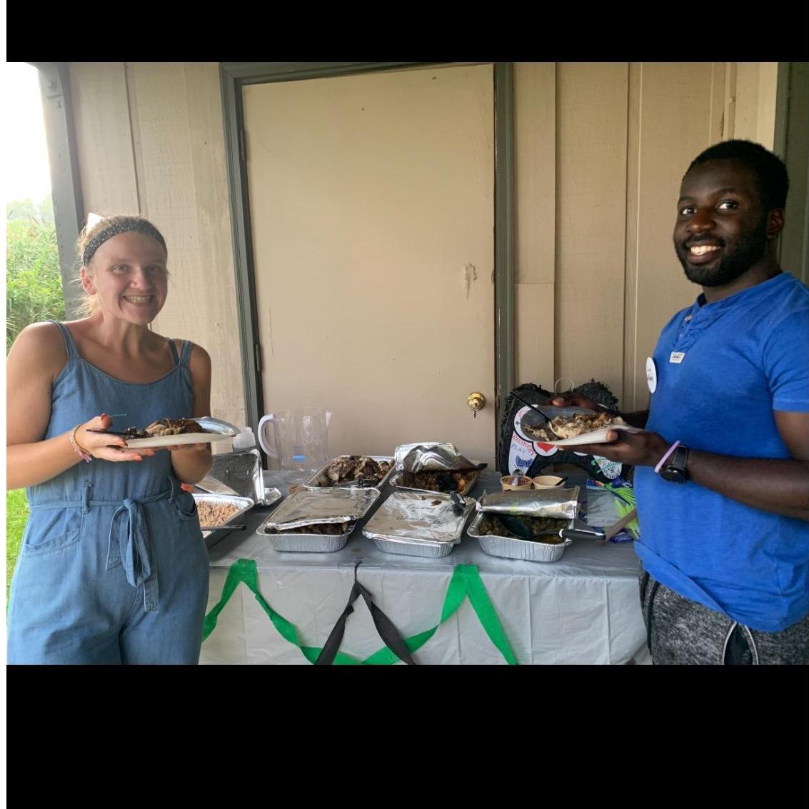 Taj's surprise birthday party in our apartment August 2022! We had jerk chicken for weeks after, LOL!