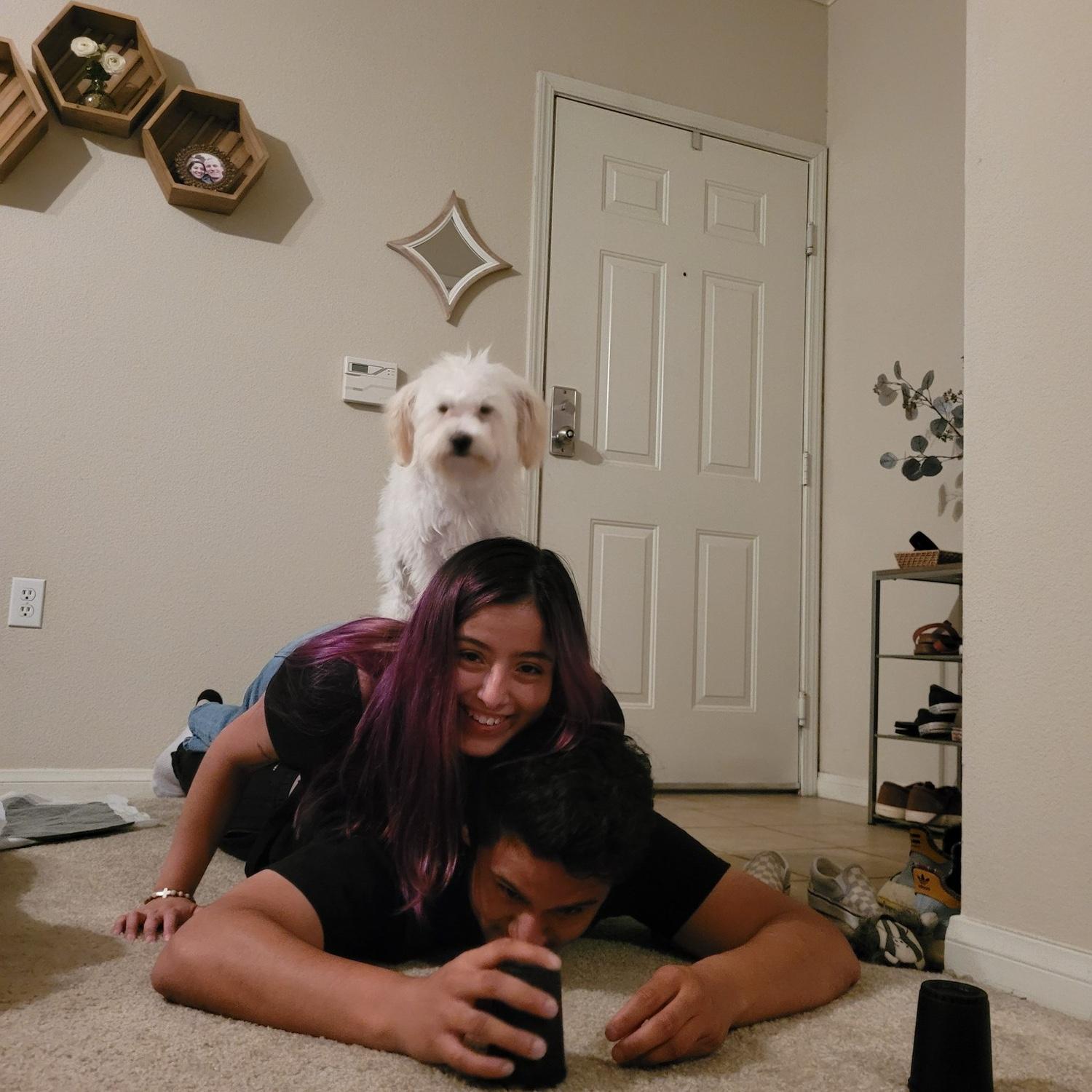 Our little family. (Winnie mid blink)