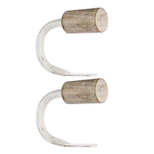 Barrel Holdbacks in Distressed White (Set of 2)