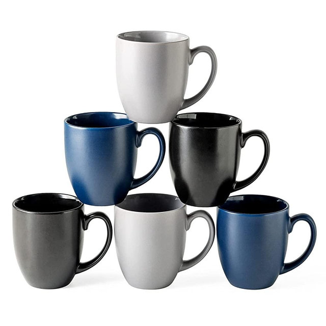 AmorArc Coffee Mugs Set of 6, Large Ceramic Coffee Mugs for Man, Woman, Dad, Mom, 16oz Coffee Mugs Set with handle for Tea/Latte/Cappuccino/Milk/Cocoa. Dishwasher&Microwave Safe, Multi