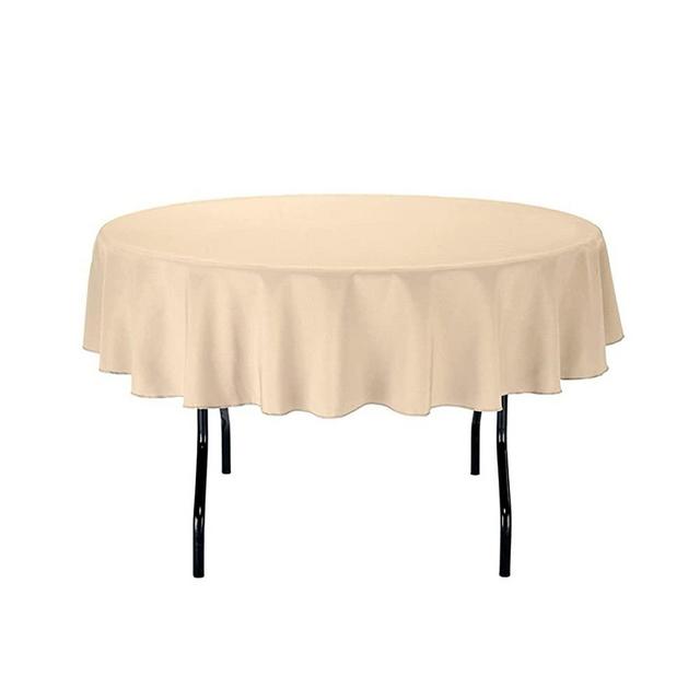 Gee Di Moda Tablecloth - 70" Inch Round Tablecloths for Circular Table Cover in Beige Washable Polyester - Great for Buffet Table, Parties, Holiday Dinner & More