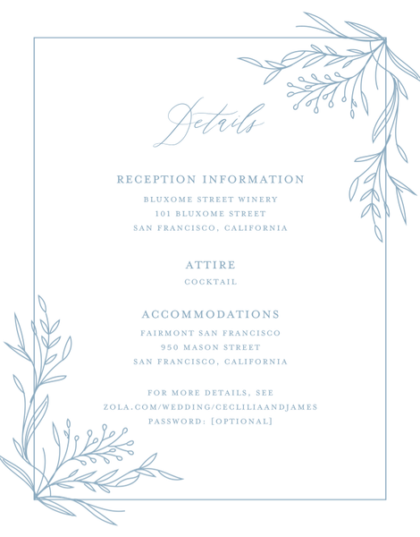 Bellevue | Dusty Blue | Zola Wedding Enclosure Cards
