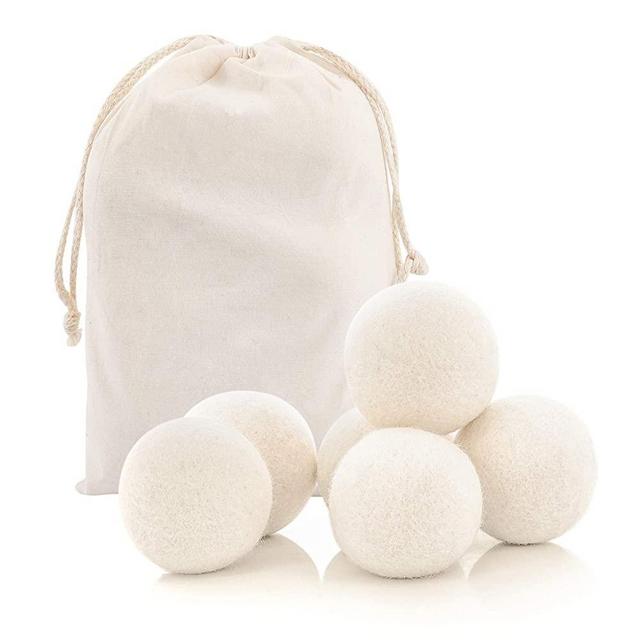 Nature Wool Dryer Balls - Fabric Softener Ball for Sensitive Skin - Helps Prevent Wrinkles and Reduces Static - Reusable 3000 Cycle Rating - (6 XL Pack)