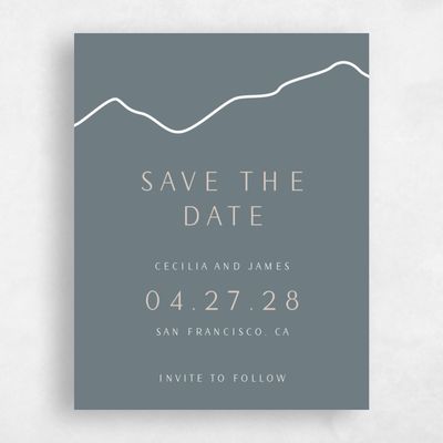 Steel Gray, Grey Wedding Save the Date - Cedarcrest Portrait