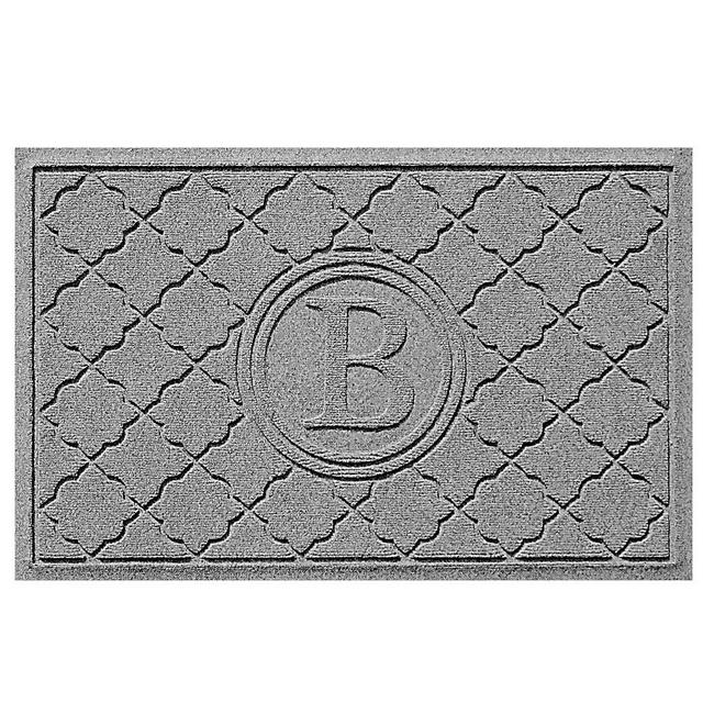 Waterhog Bombay Monogram 2'x3' Doormat, Medium Gray