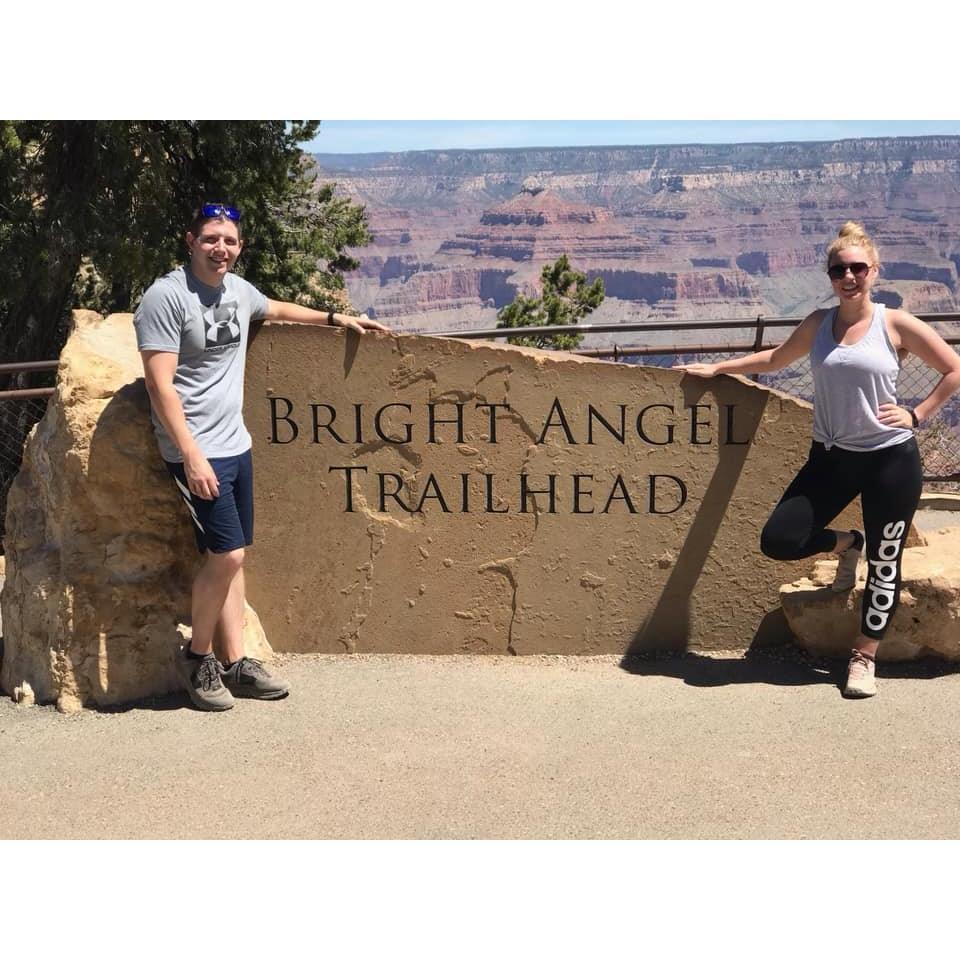 2019: After hiking Bright Angel Trailhead in the Grand Canyon.