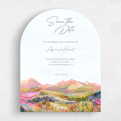 Blue Arch Wedding Save the Date - Serene Portrait