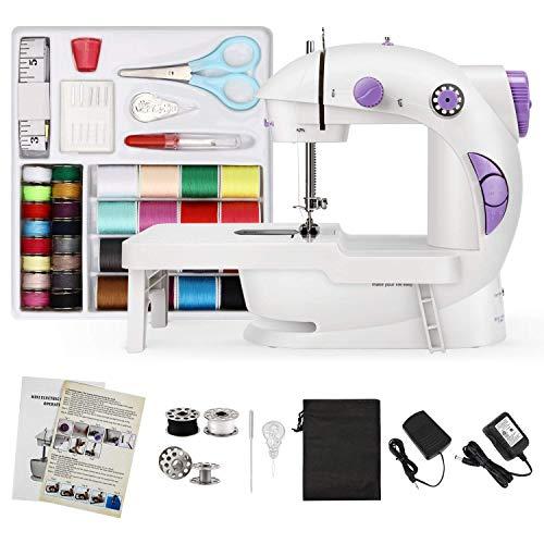 Magicfly Mini Sewing Machine for Beginner, Dual Speed Portable Sewing Machine Machine with Extension Table, Light, Sewing Kit for Household, Travel
