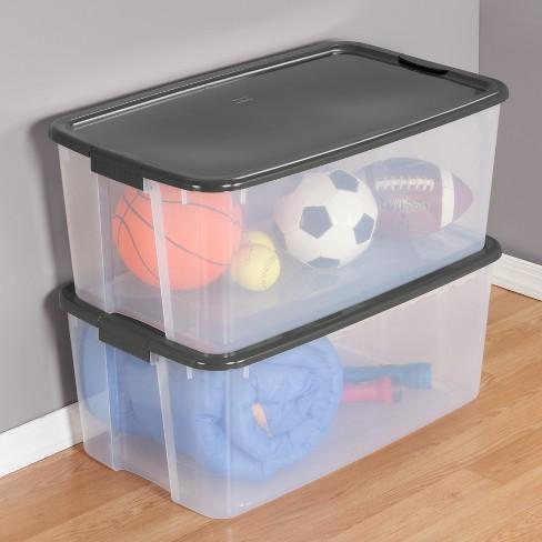 Sterilite® Ultra Clear Storage Bin Clear with Gray Lid 29gal