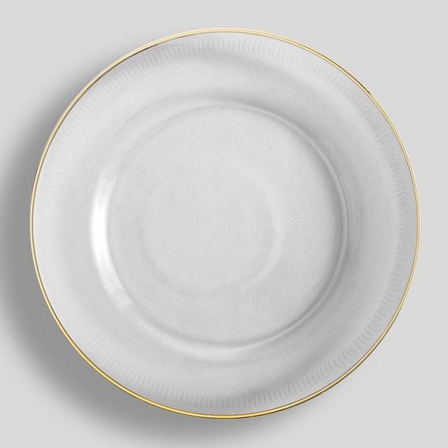Etched Gold Rim Charger Plates, Set of 2