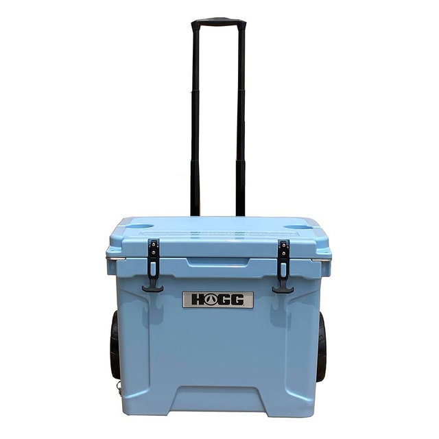 Hogg Insulated Cooler with Wheels, Hard Cooler with Bottle Opener and Fish Ruler, Water Cooler Ice Chest with Wheels and Handle, Camping Cooler, Ice Cooler for Fishing, Boats, Parties, 20 qt - 110 qt