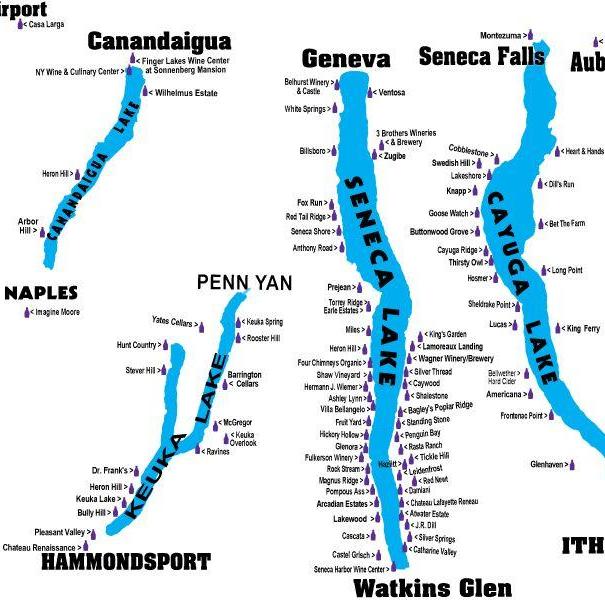 Non-exhaustive list of Finger Lakes Wineries