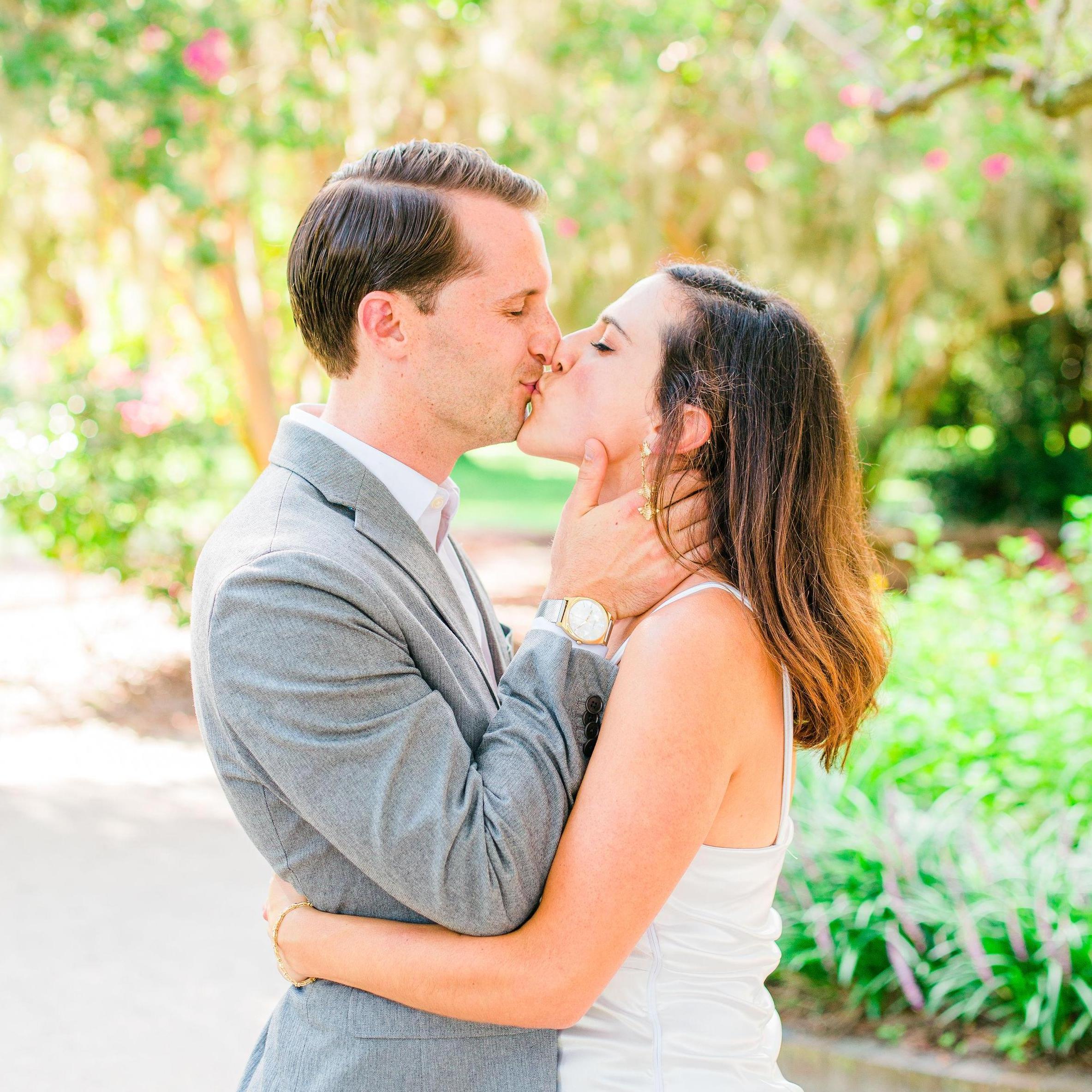 Engagement photos at Hampton Park in downtown Charleston