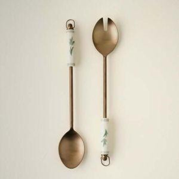 Magnolia Copper Floral Serving Utensil Set