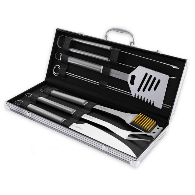Home-Complete 7-Piece Stainless Steel BBQ Grill Tool Set
