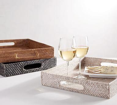 Tava Rattan Serving Tray - Light Natural