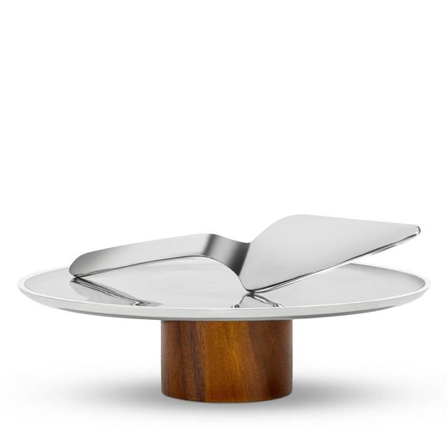 Nambé Pinnacle Cake Plate with Server - Exclusive