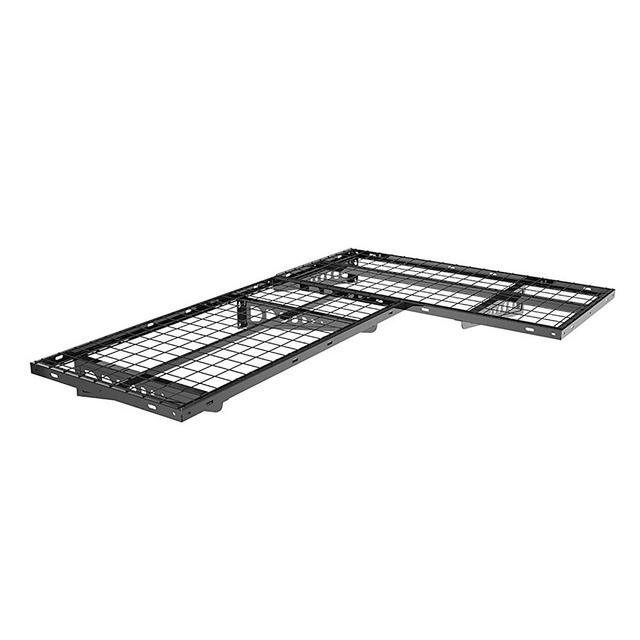 Fleximounts 2-Pack 2x4ft Garage Storage Rack Corner Wall Shelf Floating Shelves 24-inch-by-48-inch, Black