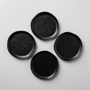 4pk Stoneware Salad Plate Black - Hearth & Hand™ with Magnolia