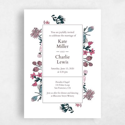 White Wedding Invitation - Smith and Mills Frame