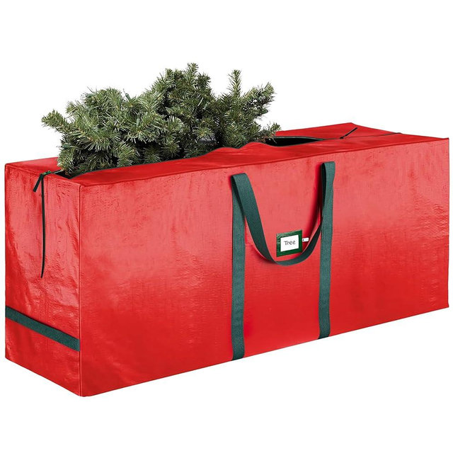 URBUNDY Heavy Duty Christmas Tree Storage Bag 7.5 Ft - Christmas Tree Bag Red - Tree Bags For Storage - Xmas Tree Storage Bag Holds 7.5 Ft Christmas Tree Bag For All Year Round Christmas Storage