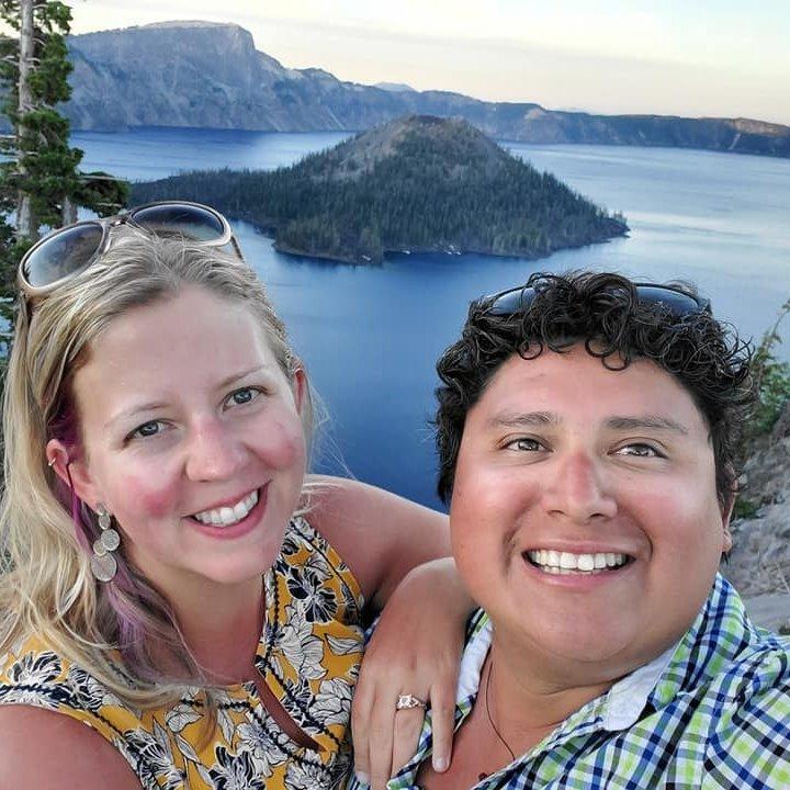 Right after we got engaged at Crater Lake