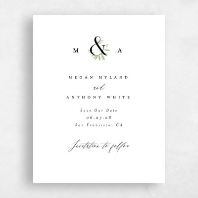 White Simple Wedding Save the Date - Jackson Portrait