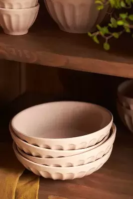 Amelie Latte Pasta Bowls, Set of 4