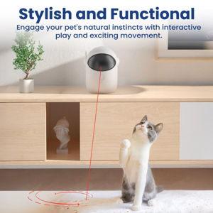 PawsPik Automatic Rechargeable Interactive Alien Laser Cat Toy, White